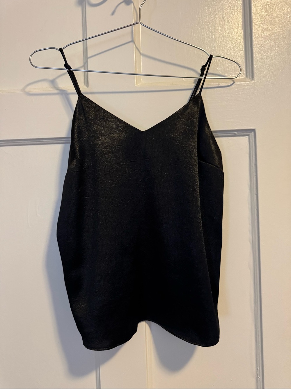 Nine West Black V-Neck Satin Cami Tank Top